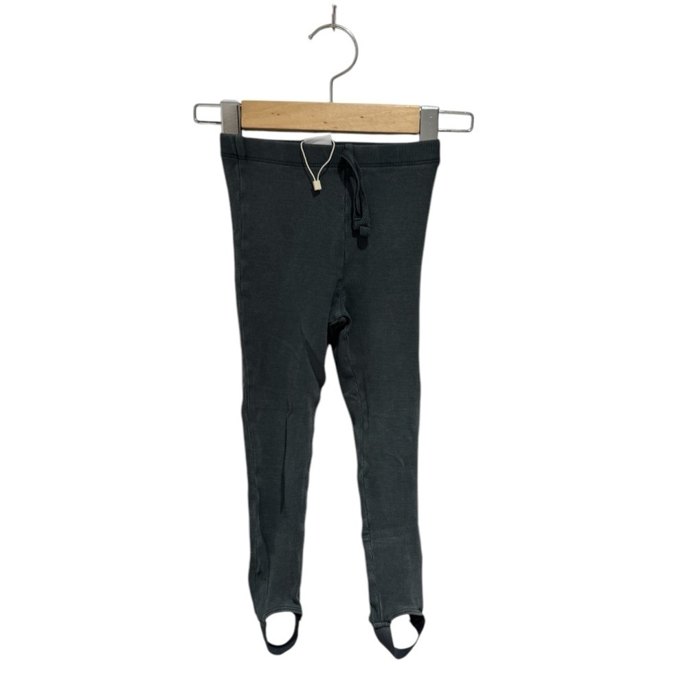 ZARA Kids Grey Ribbed Stirrup Leggings - size 2-3